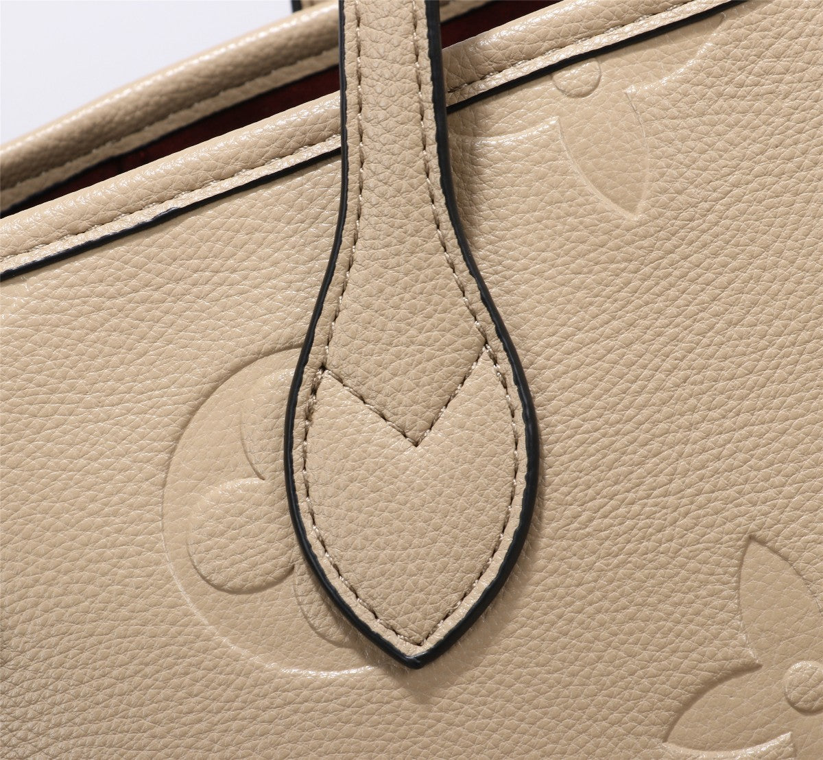 Top Quality Neverfull MM Tote Bag Monogram Empreinte Tourterelle Gray For Women,  Shoulder Bags 12.2in/31cm Top Quality M45686