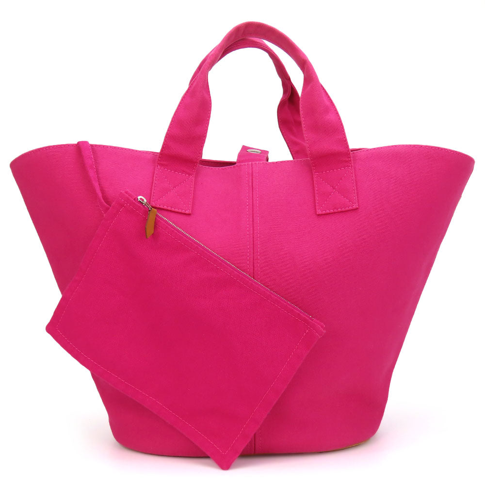 HERMES Tote Bag canvas pink Panier de Plage MM Women  d