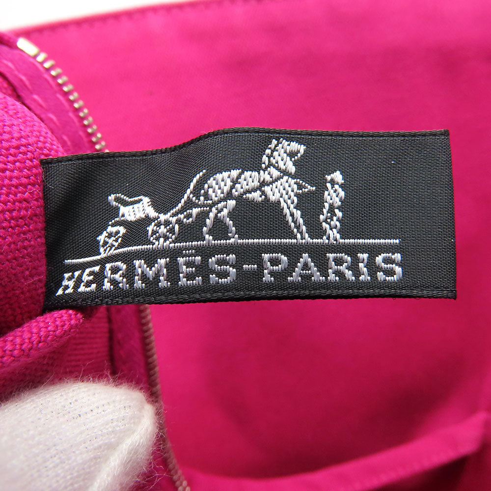 HERMES Tote Bag canvas pink Panier de Plage MM Women  d