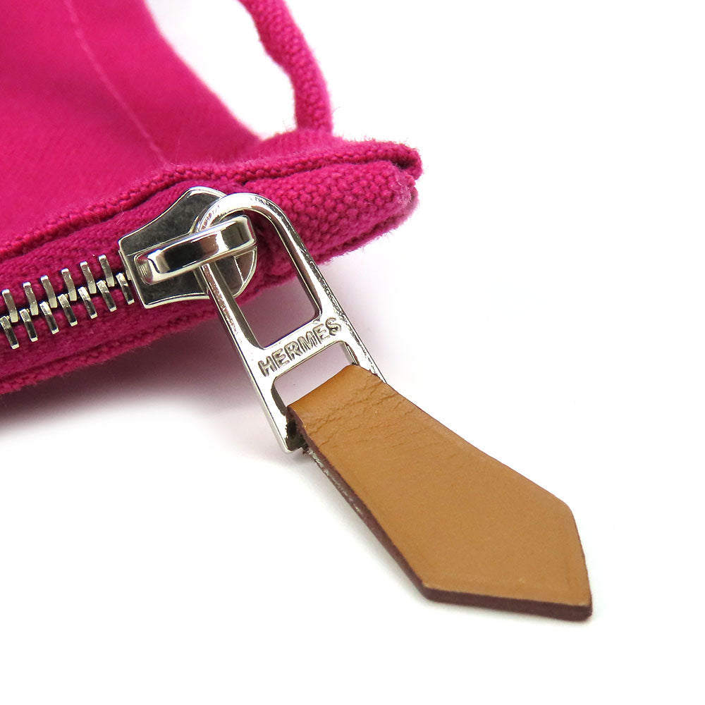 HERMES Tote Bag canvas pink Panier de Plage MM Women  d