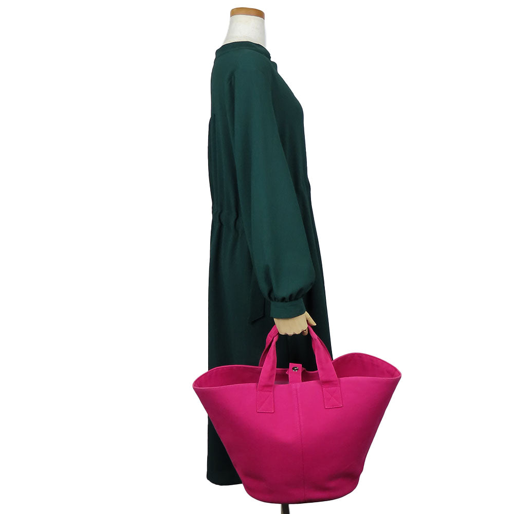 HERMES Tote Bag canvas pink Panier de Plage MM Women  d