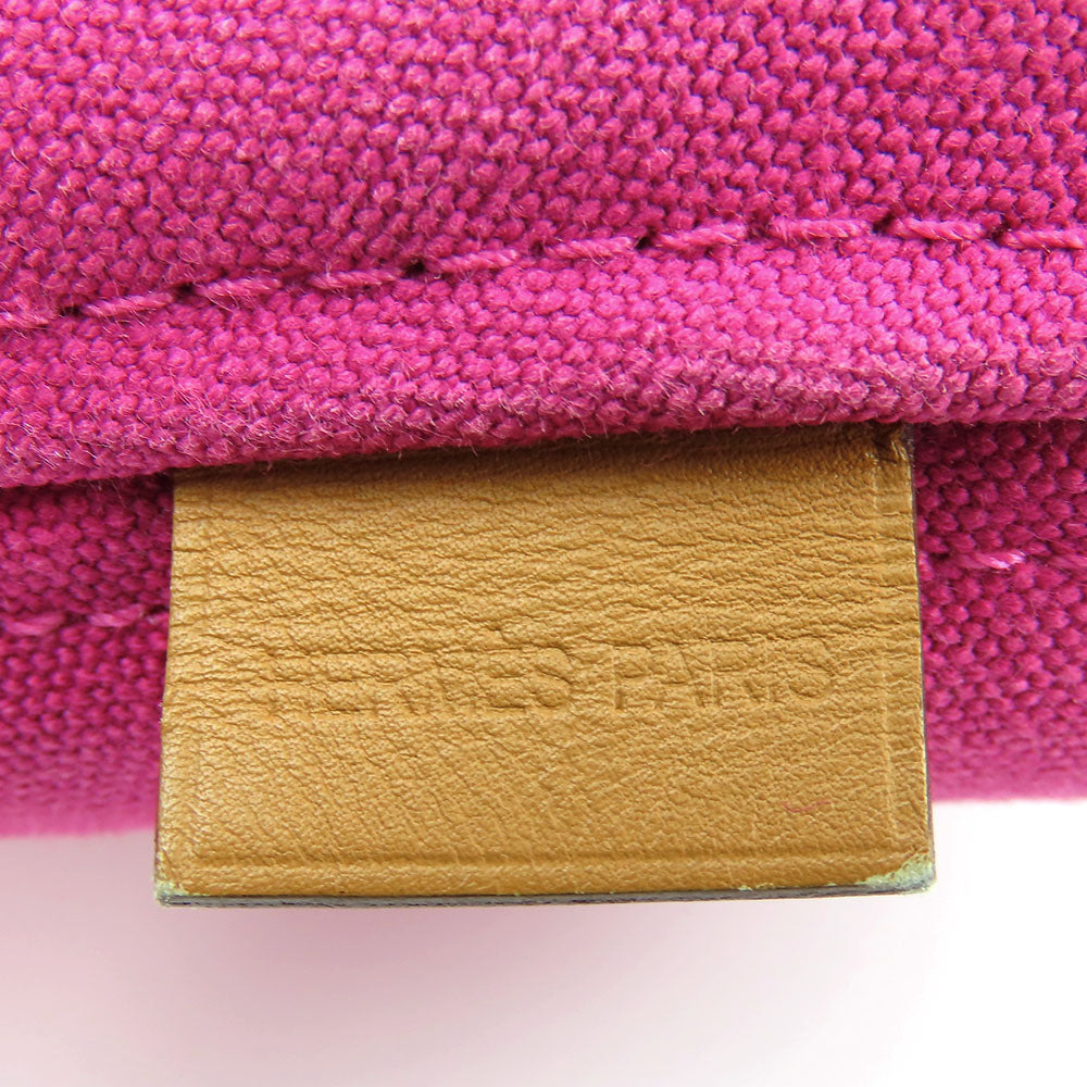 HERMES Tote Bag canvas pink Panier de Plage MM Women  d