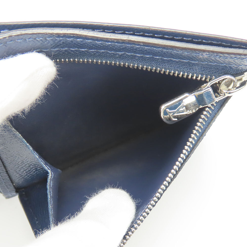 LOUIS VUITTON Bifold Wallet M62046 Taiga Blue Marine Portefeuille Amerigo NM mens  d