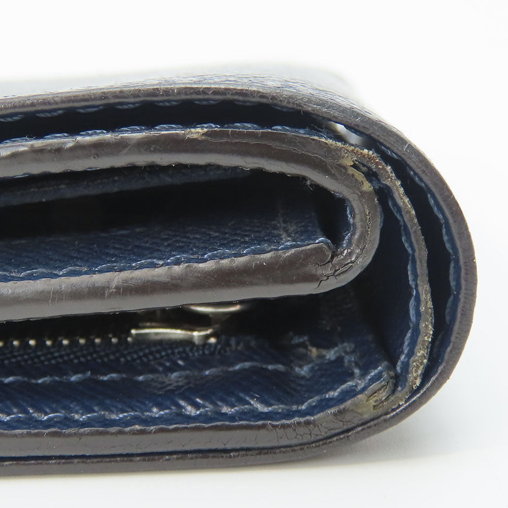 LOUIS VUITTON Bifold Wallet M62046 Taiga Blue Marine Portefeuille Amerigo NM mens  d