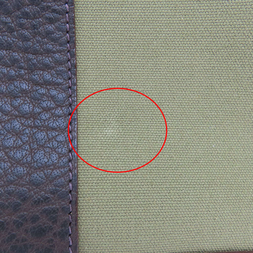 HERMES Tote Bag Canvas, Leather Khaki green Garden party PM unisex(Unisex)  d