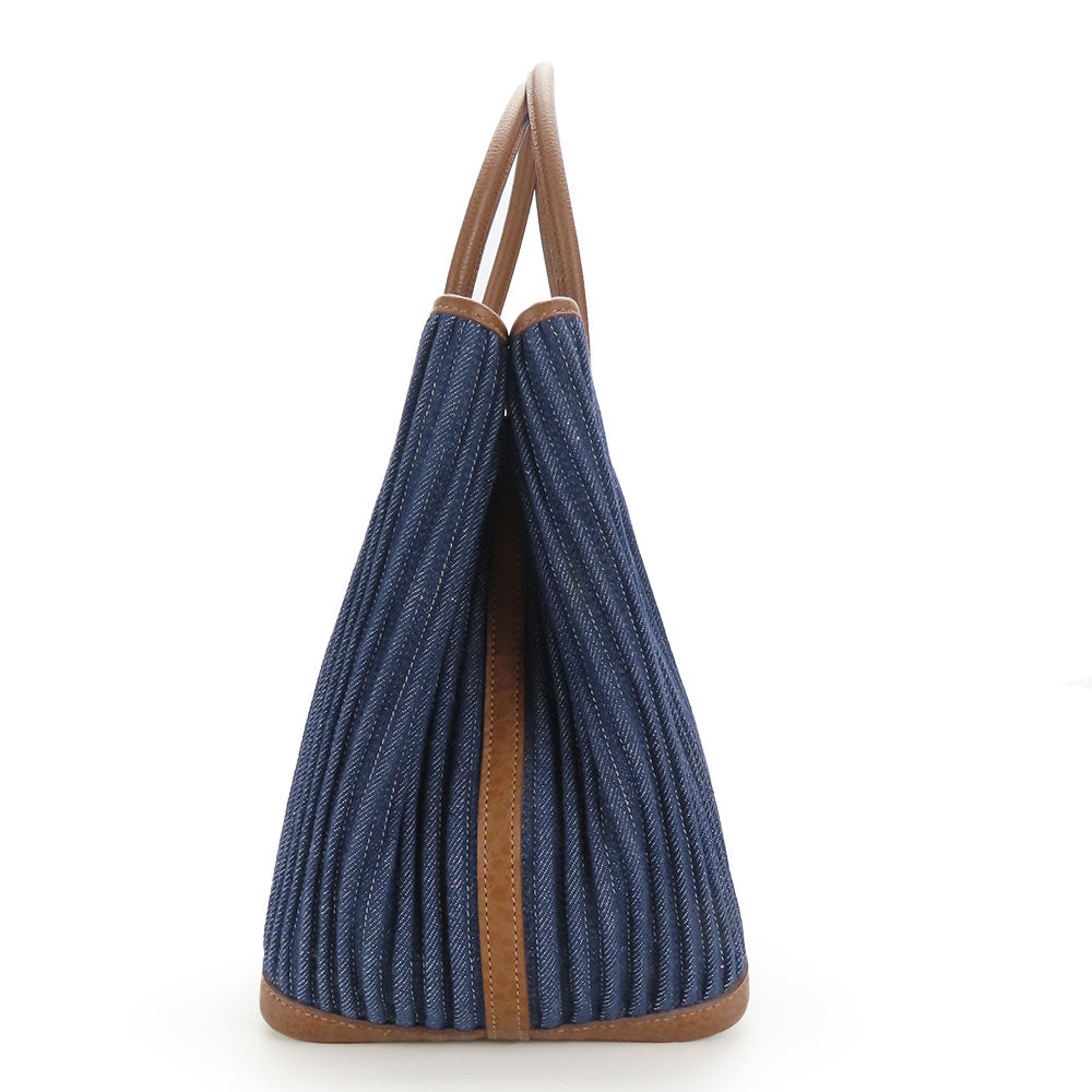 HERMES Tote Bag Denim, Leather Navy Garden party PM unisex(Unisex)  d
