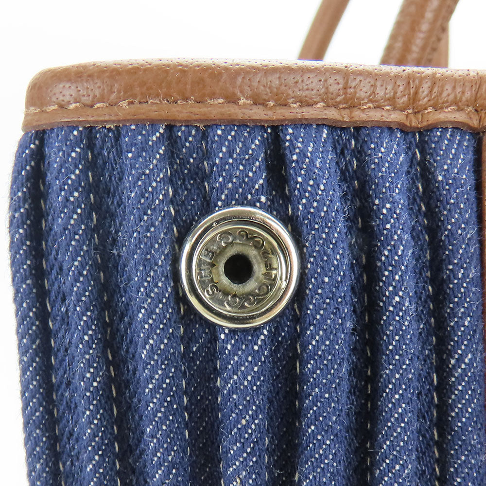 HERMES Tote Bag Denim, Leather Navy Garden party PM unisex(Unisex)  d