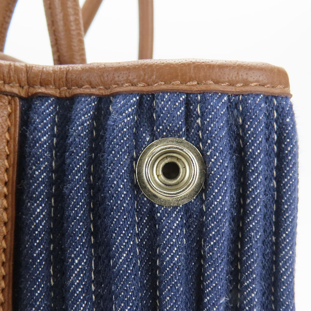 HERMES Tote Bag Denim, Leather Navy Garden party PM unisex(Unisex)  d