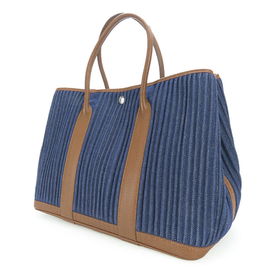 HERMES Tote Bag Denim, Leather Navy Garden party PM unisex(Unisex)  d