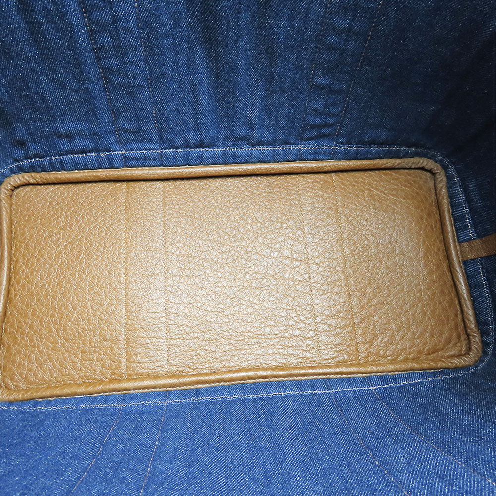 HERMES Tote Bag Denim, Leather Navy Garden party PM unisex(Unisex)  d