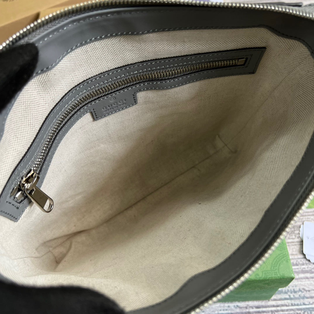 gg Embossed Bag Grey gg Embossed  For Men 10in/26cm gg 406410 1W3CN 1275