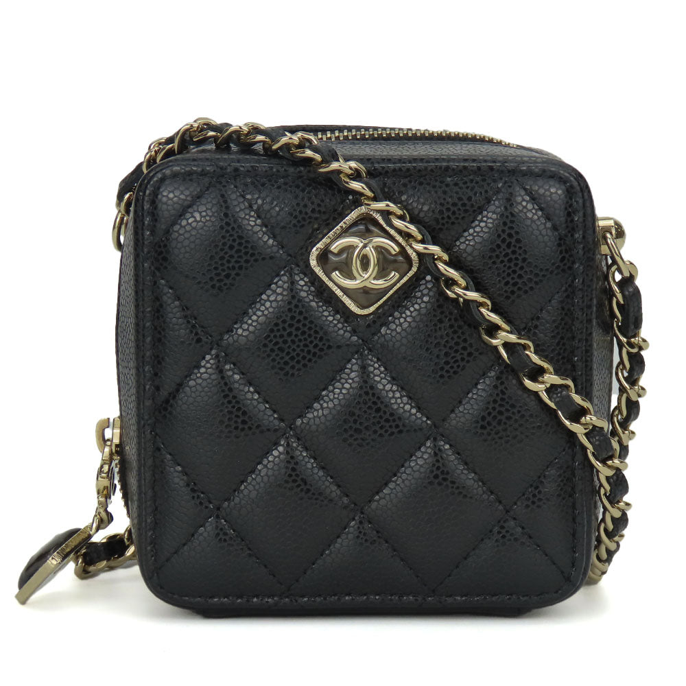 Chanel Leather Shoulder Bag Black Mini