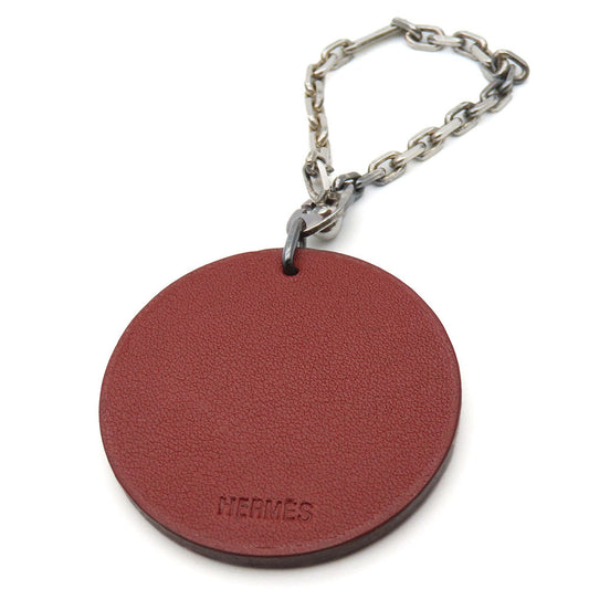 HERMES Bag charm Leather, Silver925 Brown Women  d