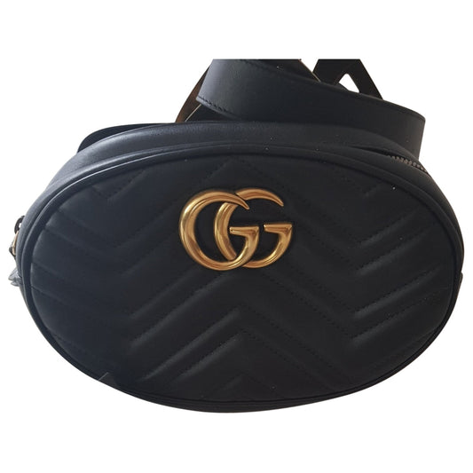 Gucci marmont black leather clutch bag