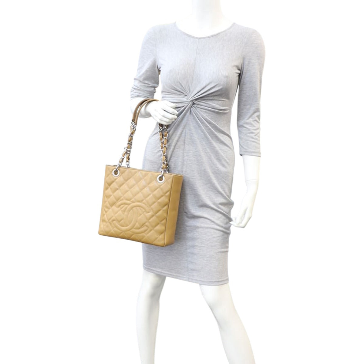 Chanel Petite Shopping Tote | Butterscotch Caviar