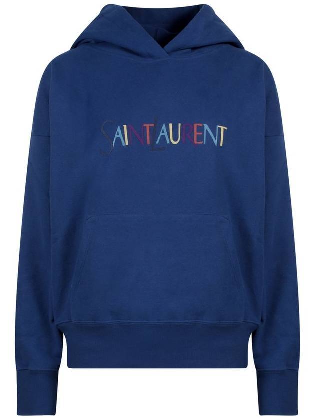 Luxury Saint Laurent Trending 2025 Women's Logo Hoodie Blue