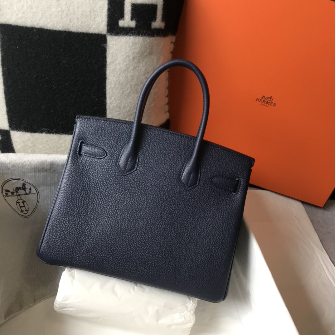 Top Quality Birkin Dark Blue For Women Gold-Toned Hardware 11in/30cm