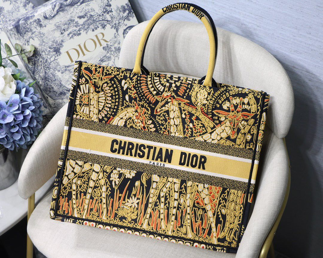 Top Quality Large Book Tote Yellow Multicolor, For Women, Womens Handbags 16.5in/42cm CD