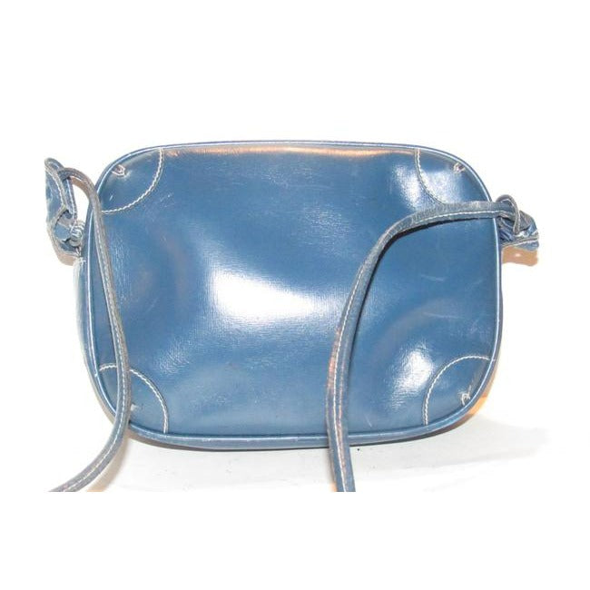 Gucci   Cobalt Blue Leather With White Contrast Stitching