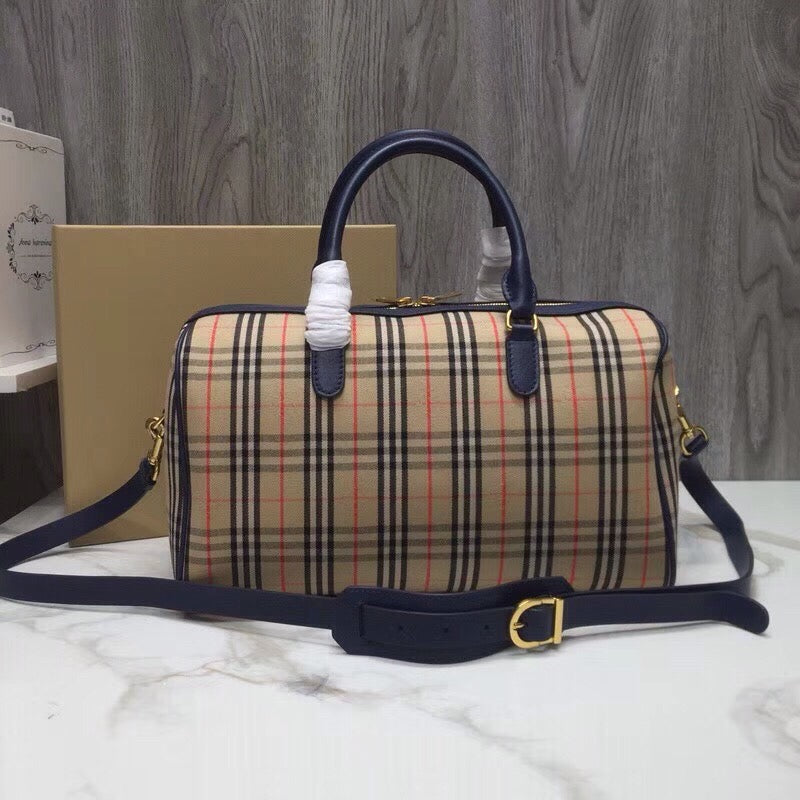 Top Quality Small 1983 Check LiNike Bowling Bag Blue/Brown For Women, Women’s Bags 9.1in/23cm