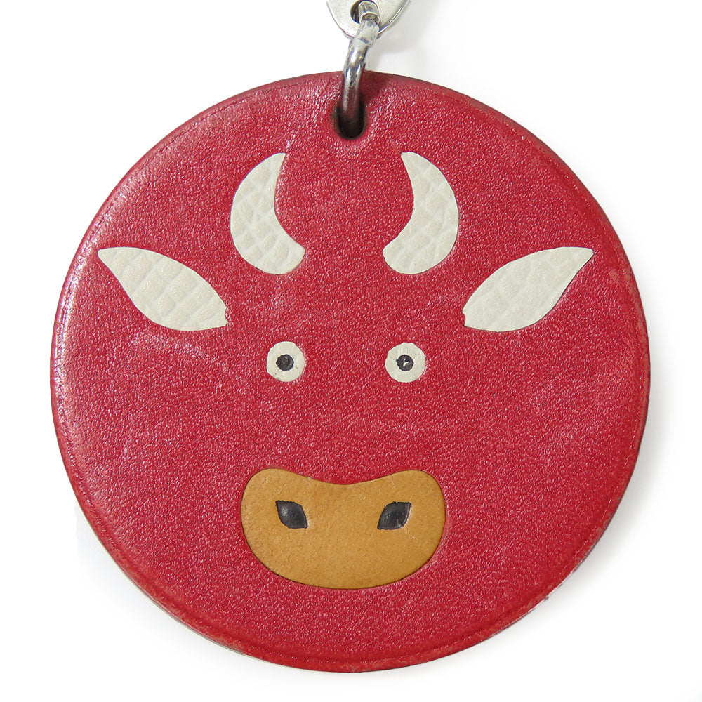 HERMES Bag charm Leather, Silver925 Red animal Women  d