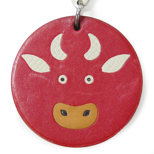 HERMES Bag charm Leather, Silver925 Red animal Women  d