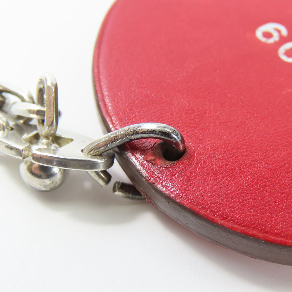 HERMES Bag charm Leather, Silver925 Red animal Women  d