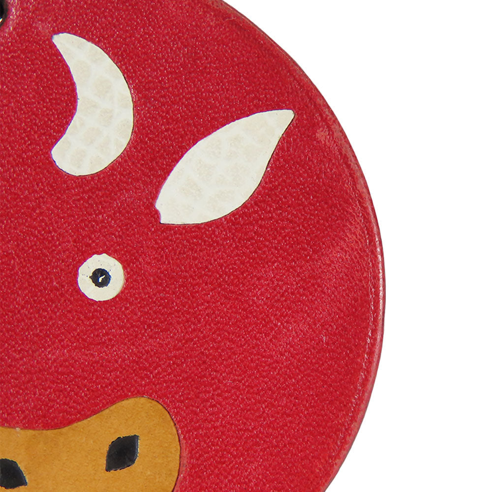 HERMES Bag charm Leather, Silver925 Red animal Women  d