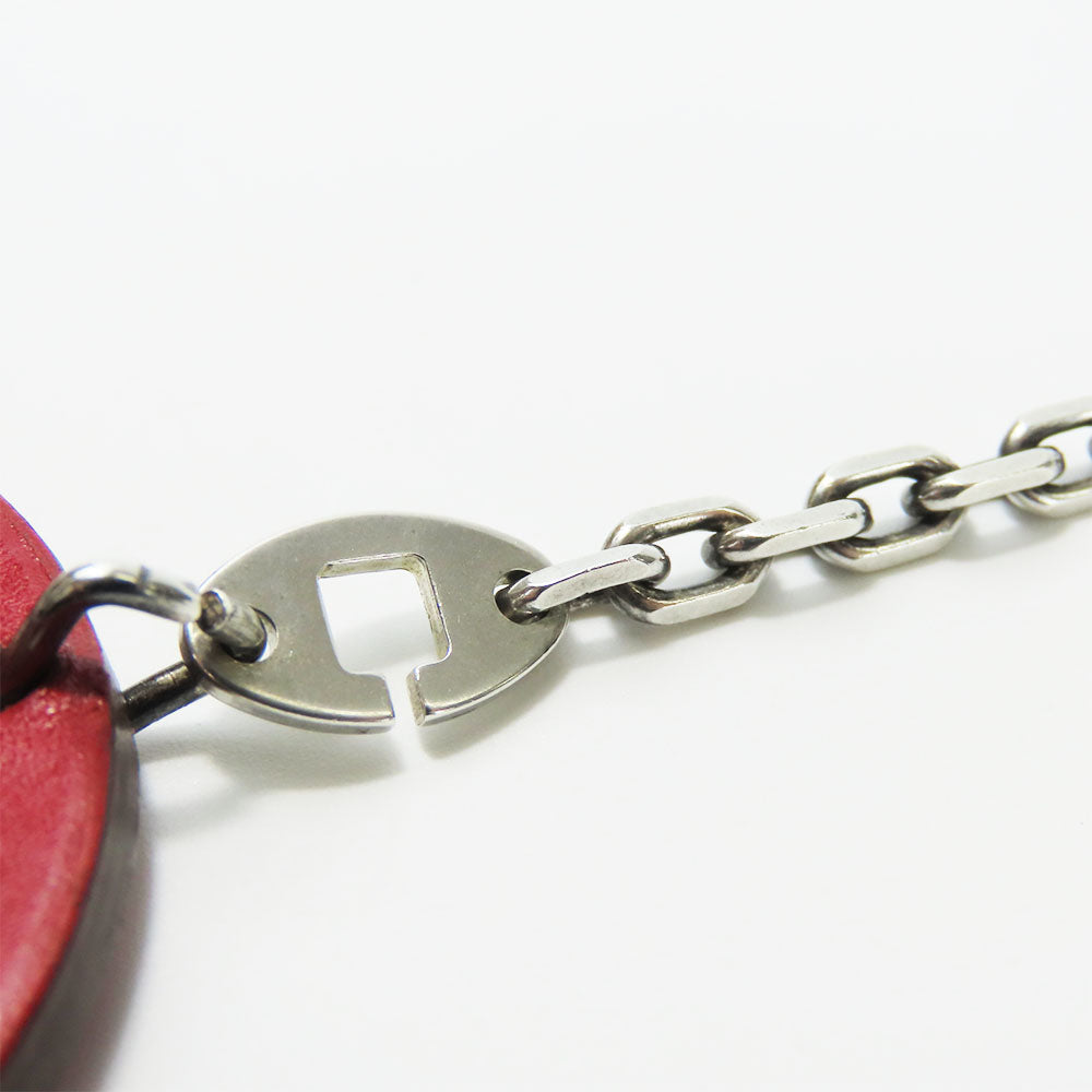 HERMES Bag charm Leather, Silver925 Red animal Women  d