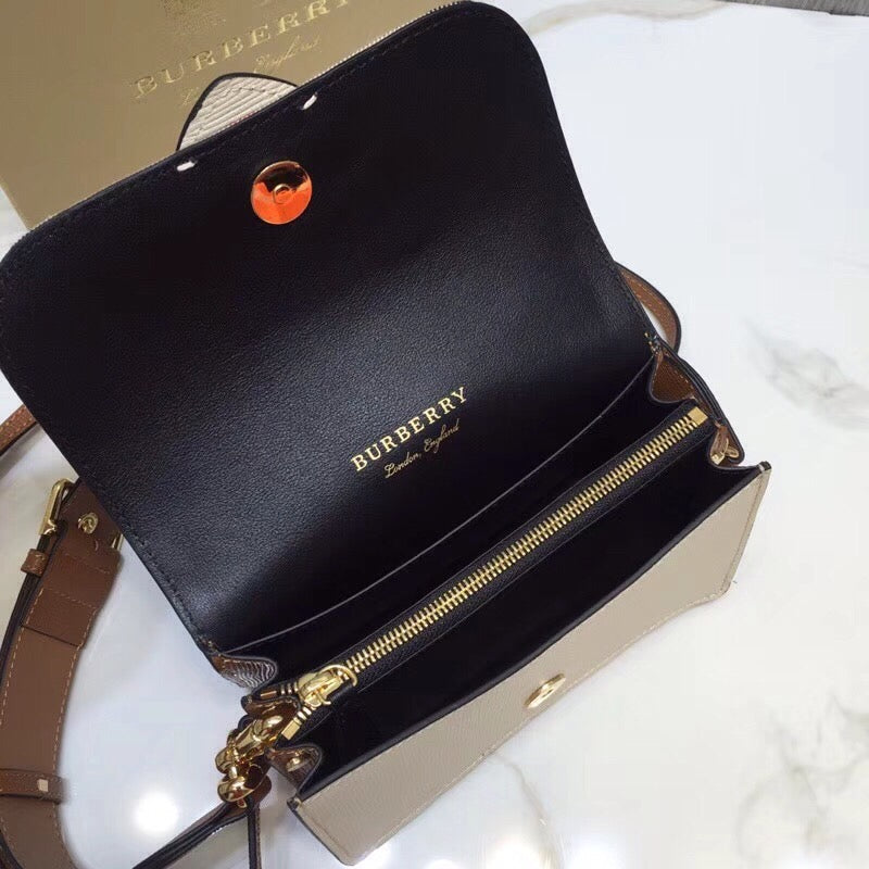 Top Quality The Small Buckle Bag In Ho Check Beige For Women, Bags 7.5in/19cm