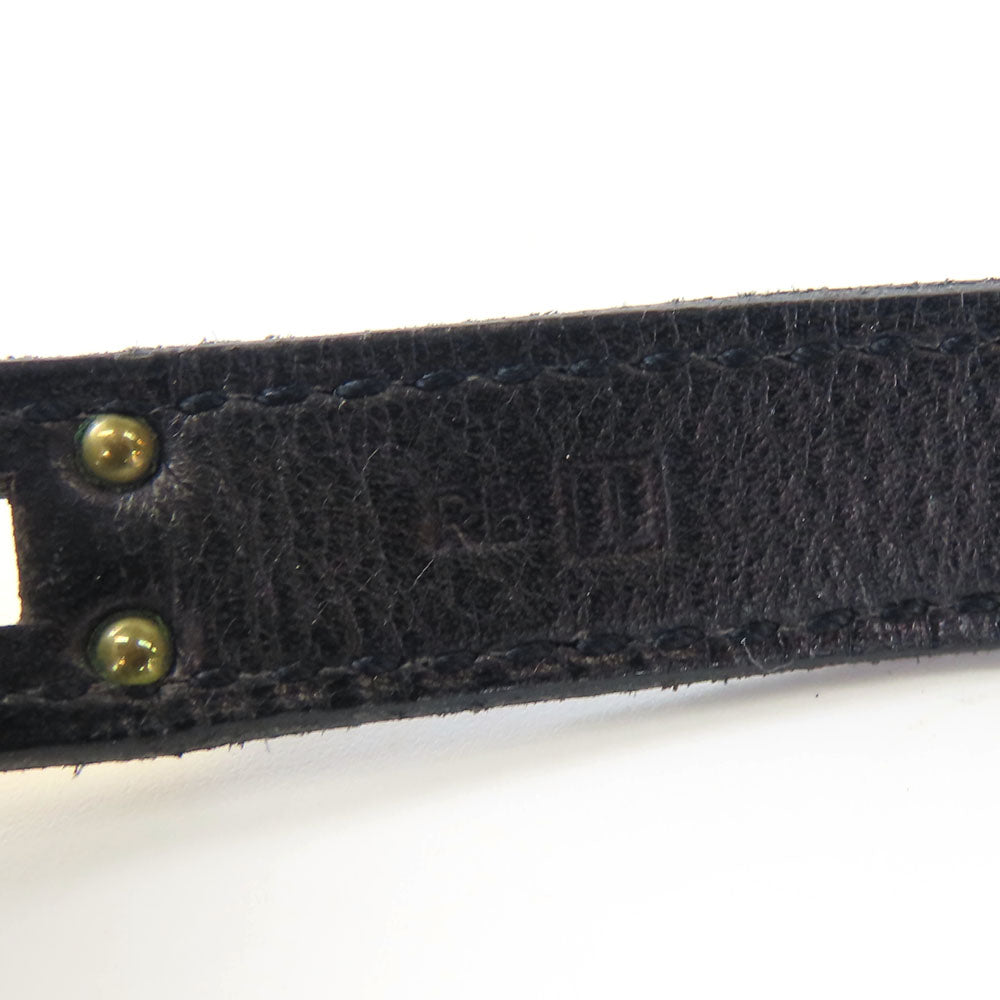 HERMES bracelet Leather, Metal black Kelly Women  d