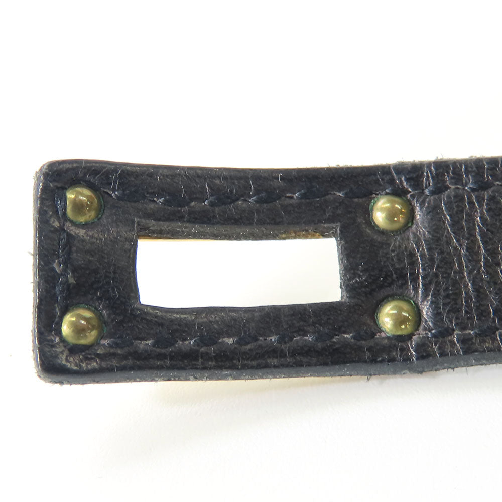 HERMES bracelet Leather, Metal black Kelly Women  d