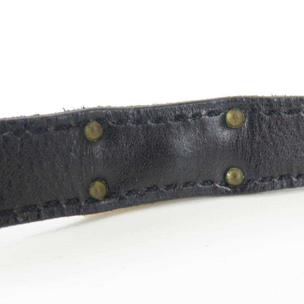 HERMES bracelet Leather, Metal black Kelly Women  d