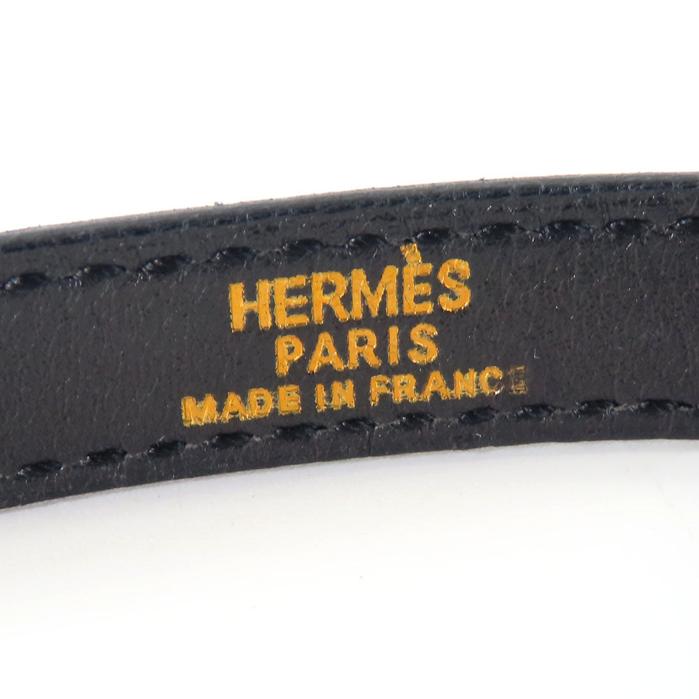 HERMES bracelet Leather, Metal black Kelly Women  d