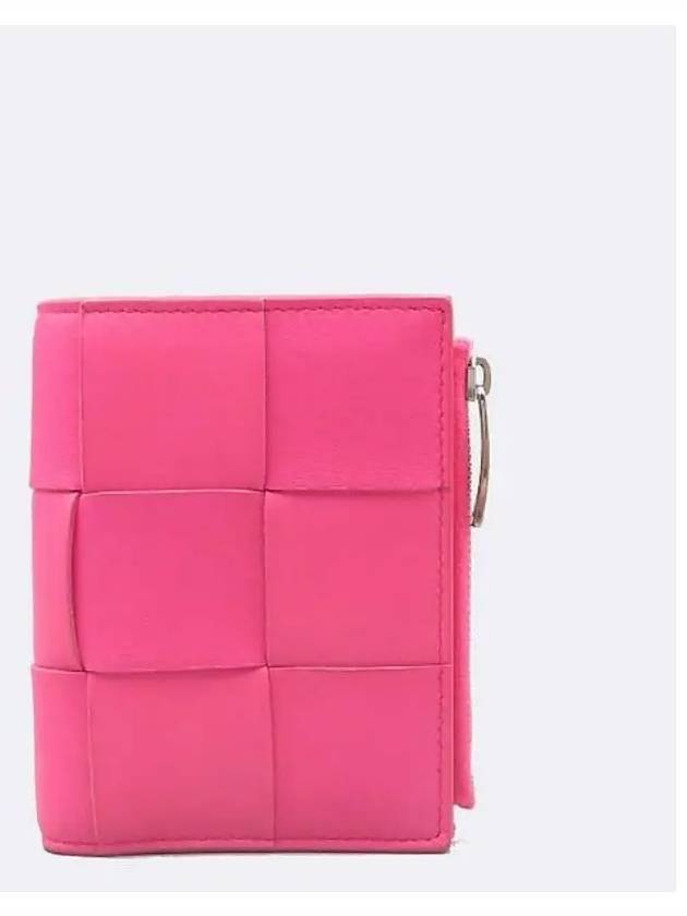 Luxury Bottega Veneta pink half wallet