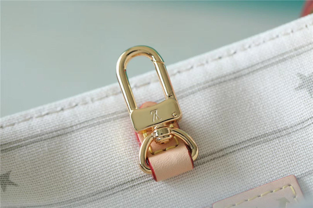 Top Quality Onthego GM Monogram Giant And Raffia White/ Pink For Women,  Shoulder And Crossbody Bags 41cm/16.1in Top Quality