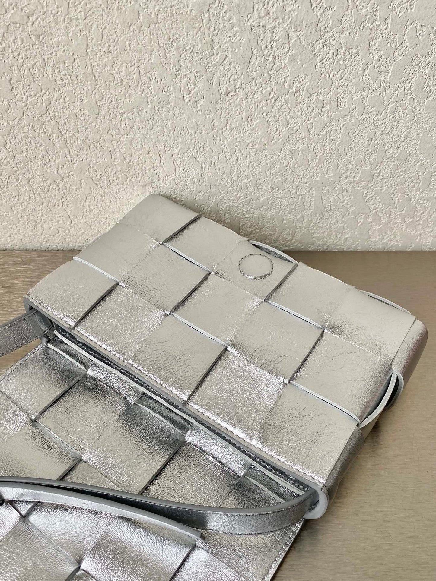 Top Quality Cassette Crossbody Bag Silver, For Women, Bags 9.1in/23cm 