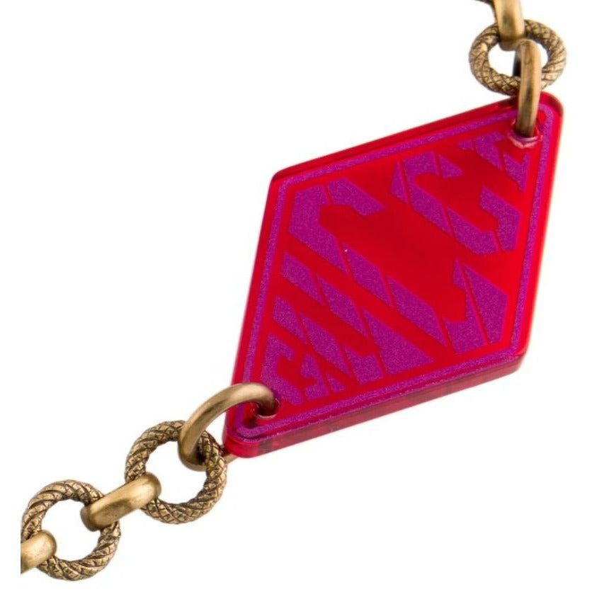 Gucci NEW Marmont gold chain & red Lucite belt - Alla Moda