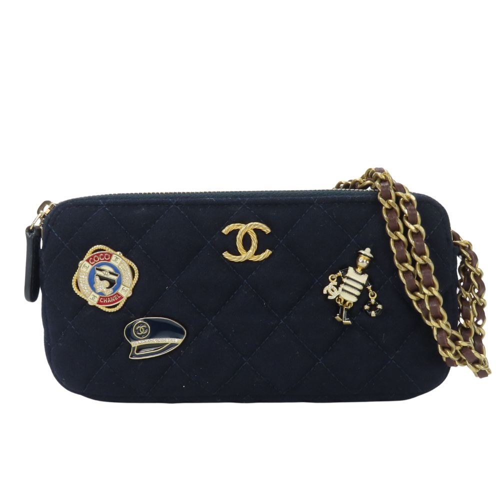Chanel Marin Cotton Leather Shoulder Bag
