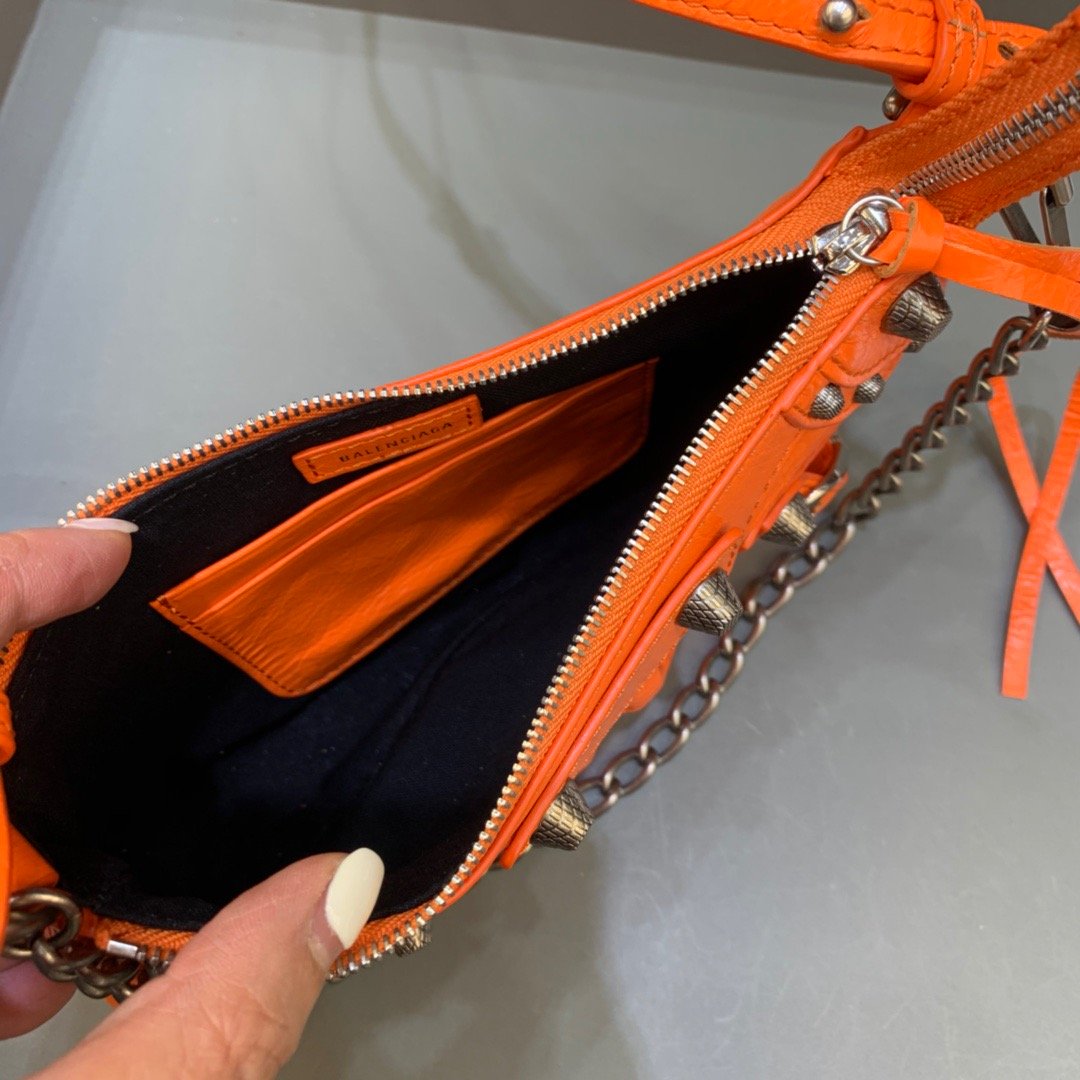 Top Quality Le Cagole Mini Bag With Chain In Orange, For Women,  Bags 8.2in/21cm
