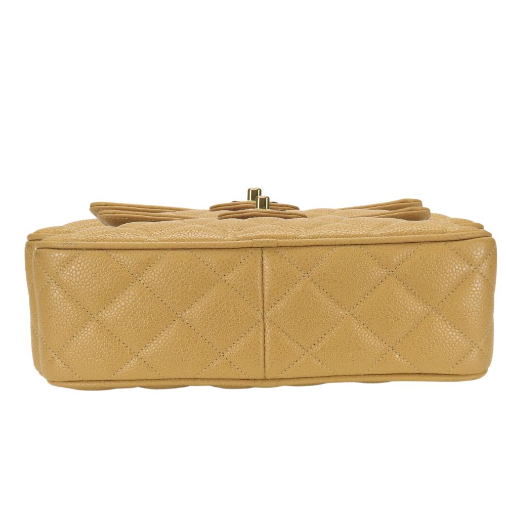CHANEL Shoulder Bag Caviar skin beige Matrasse