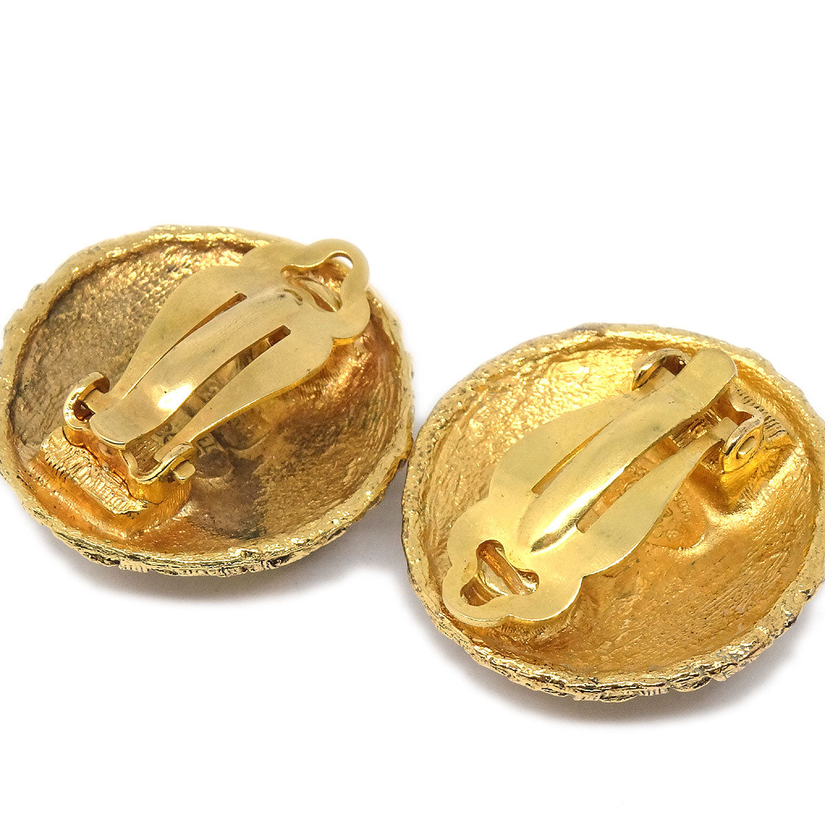 Chanel 1994 Woven CC Earrings Gold Clip-On 2855