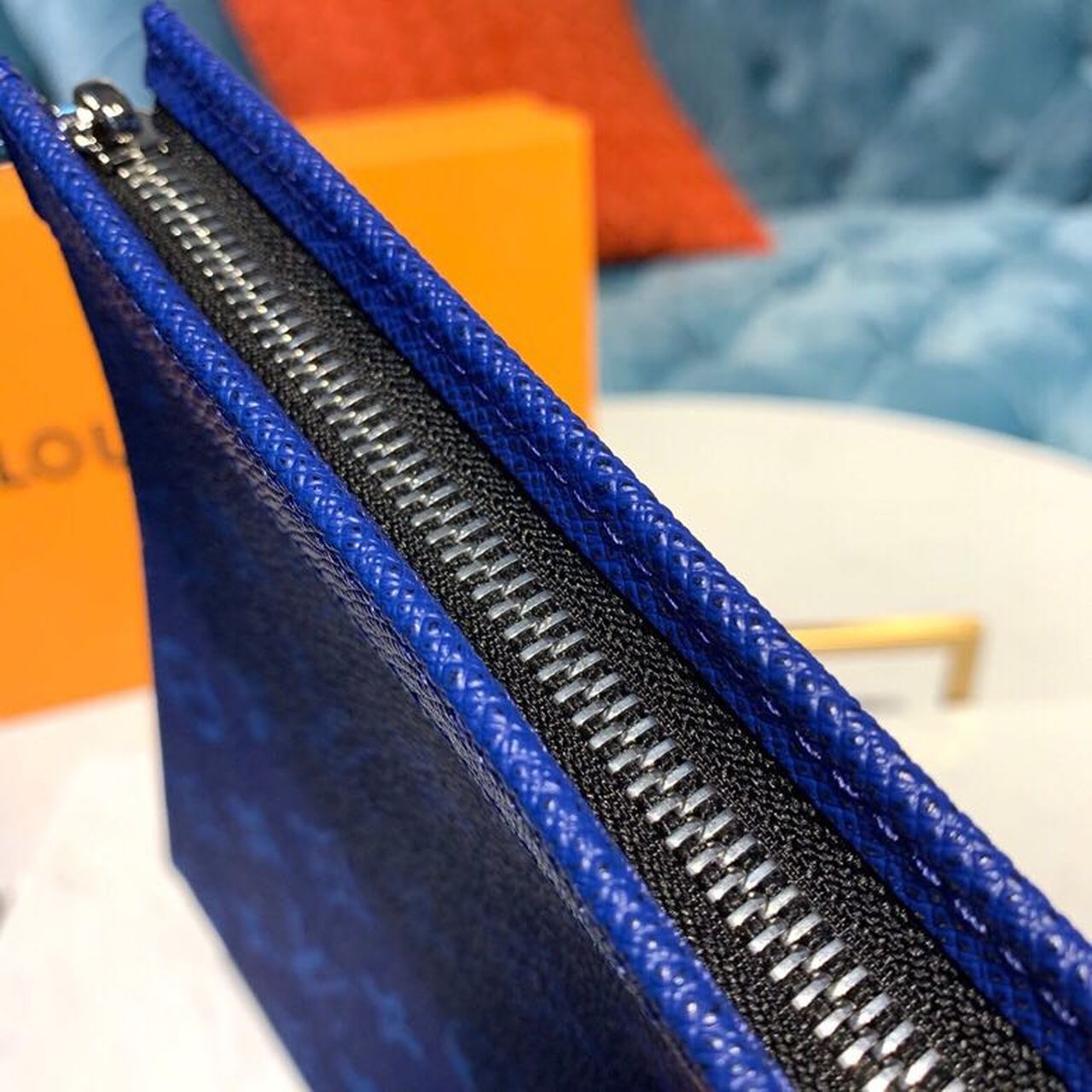 Top Quality Pochette Voyage MM Monogram Eclipse Canvas Pacific Blue For Men, Bags, Travel Bags 10.6in/27cm Top Quality M30423