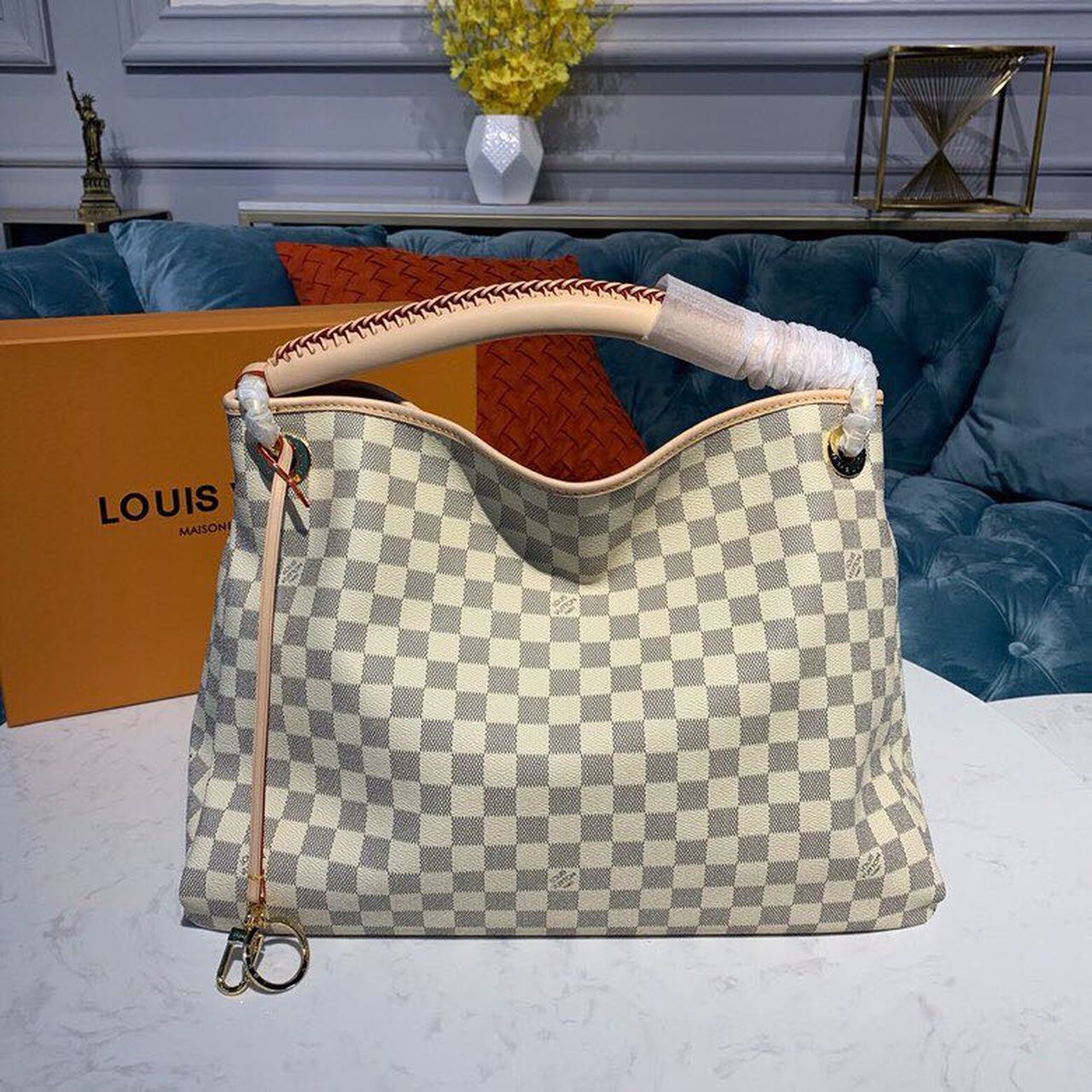 Top Quality Artsy MM Damier Azur Canvas For Women,  Shoulder Bags 16.1in/41cm Top Quality N40253