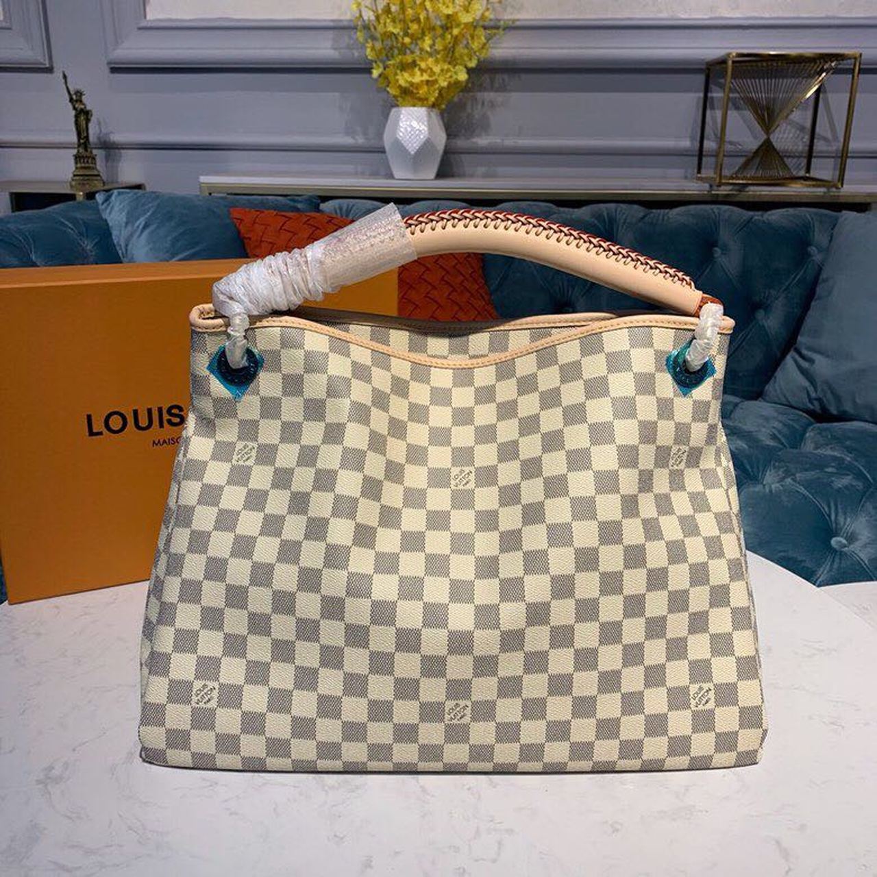 Top Quality Artsy MM Damier Azur Canvas For Women, Womens Handbags 16.1in/41cm Top Quality N40253