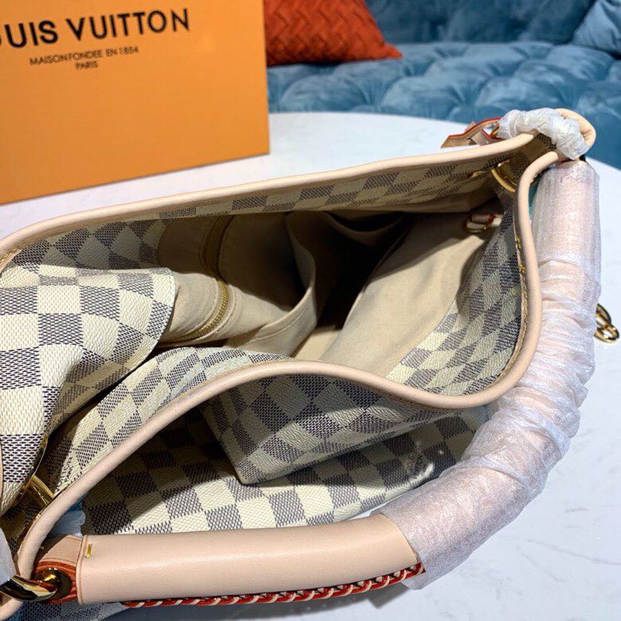 Top Quality Artsy MM Damier Azur Canvas For Women,  Shoulder Bags 16.1in/41cm Top Quality N40253