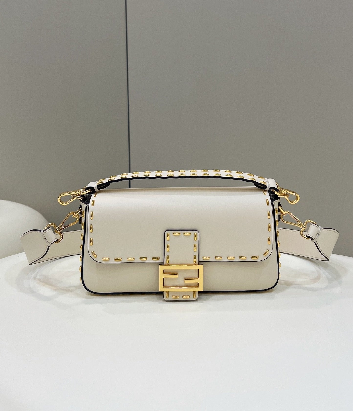 FI Mon Baguette MeTop Qualityum White Bag For Woman 28cm/11in 8BR600ATop QualityQF1FIR
