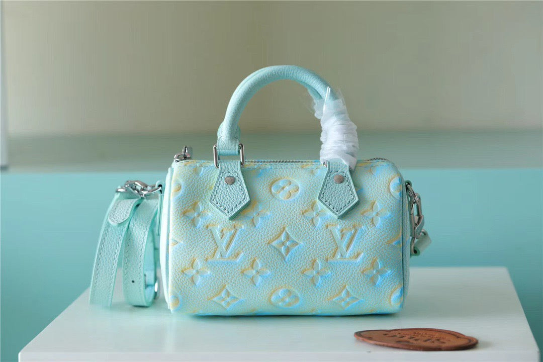 Top Quality Nano Speedy Monogram Empreinte Vert D’eau Green For Women,  Shoulder And Crossbody Bags 16cm/6.3in Top Quality 