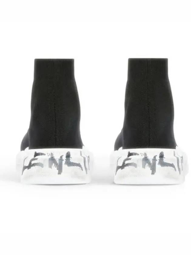 Luxury Balenciaga Trending 2025 Speed 2.0 Graffiti Knit High Top Sneakers Black