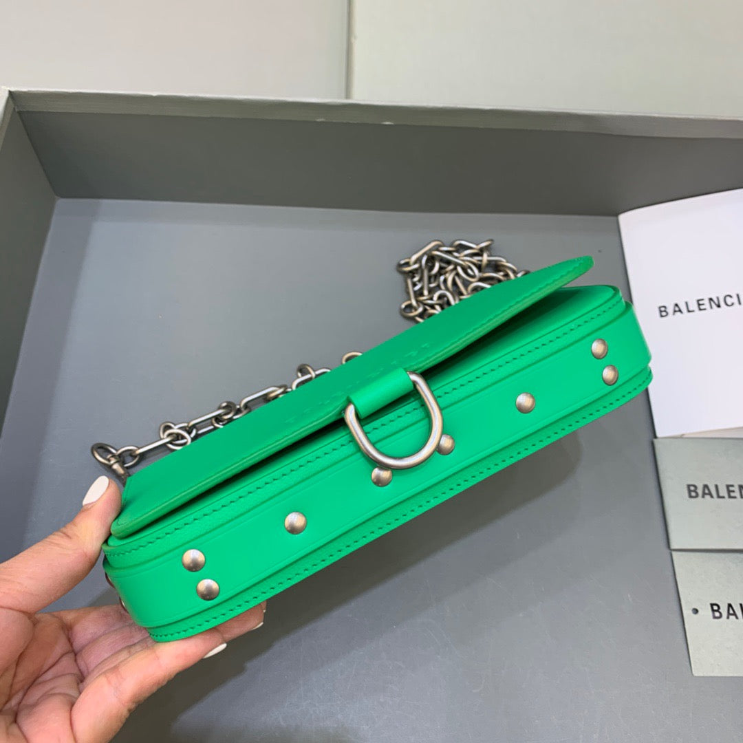 Top Quality Bondage Wallet With Chain Green, For Women,  Bags 8in/20cm